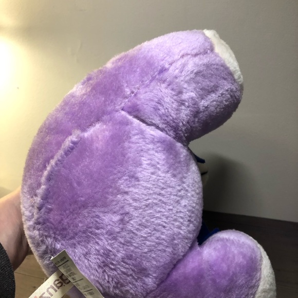 Rare Vintage Ganz Bros. Plush Purple Bear With Blue Hat And Bow Tie 14” - Picture 10 of 11